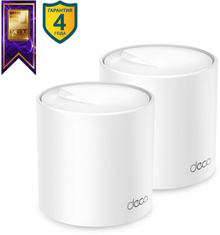 Бесшовный Mesh роутер TP-Link DECO X50(2-PACK) AX3000 10/100/1000BASE-TX белый (упак.:2шт) от магазина РЭССИ