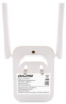 Повторитель беспроводного сигнала Digma D-WR310 N300 10/100BASE-TX белый (упак.:1шт) от магазина РЭССИ