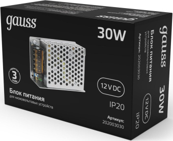 Блок питания Gauss 202003030 встраив. для лен.светод. черный от магазина РЭССИ