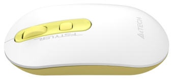 Мышь A4Tech Fstyler FG20S Daisy белый/желтый оптическая (2000dpi) silent беспроводная USB для ноутбука (4but) от магазина РЭССИ