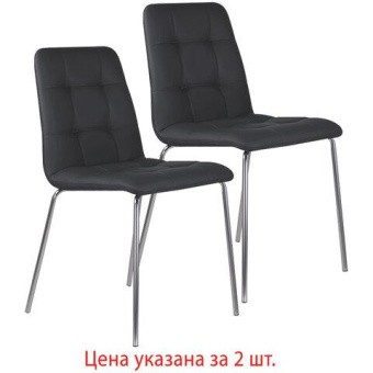 Стулья BRABIX Twins Cf-011 комплект 2 шт хромированный каркас экокожа черный 532765 от магазина РЭССИ