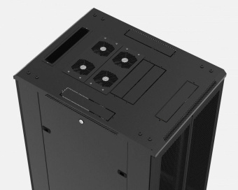 Шкаф серверный Hyperline (TTBR-4262-DD-RAL9004) напольный 42U 600x1200мм пер.дв.перфор.2ств. задн.дв.перфор.2-хст. 2 бок.пан. 800кг черный 1110мм IP20 сталь от магазина РЭССИ