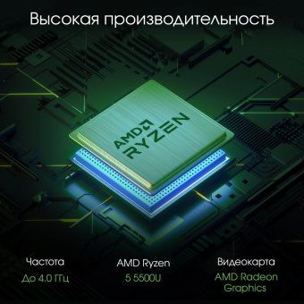 Моноблок Digma Pro Vision 23.8" Full HD Ryzen 5 5500U (2.1) 16Gb SSD512Gb RGr CR Windows 11 Professional Eth WiFi BT 90W клавиатура мышь Cam черный 1920x1080 от магазина РЭССИ