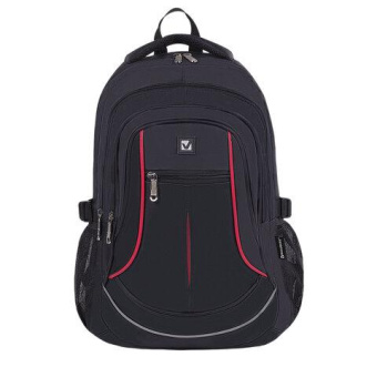 Универсальный рюкзак BRAUBERG High School 3 отделения черный красные детали 46x31x18 см 271651 от магазина РЭССИ
