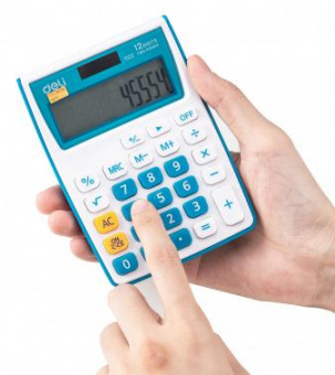 Калькулятор настольный Deli E1122/BLUE синий 12-разр. от магазина РЭССИ