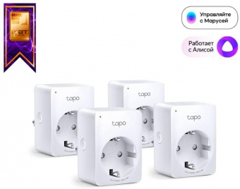 Умная розетка TP-Link TAPO P100(4-PACK) EU VDEBT Wi-Fi белый от магазина РЭССИ