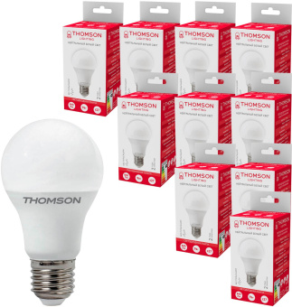 Лампа светодиодная Thomson B2004 9Вт цок.:E27 груша 220B 4000K св.свеч.бел.нейт. A60 (упак.:10шт) (TH-B2004-10) от магазина РЭССИ