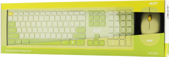 Клавиатура + мышь Acer OCC205 клав:зеленый/желтый мышь:зеленый/желтый USB беспроводная slim (ZL.ACCEE.00E) от магазина РЭССИ