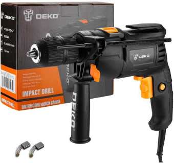 Дрель ударная Deko DKID600W 600Вт патрон:быстрозажимной реверс (кейс в комплекте) (063-4163) от магазина РЭССИ