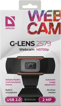 Камера Web Defender G-Lens 2579 черный 2Mpix (1280x720) USB2.0 с микрофоном от магазина РЭССИ