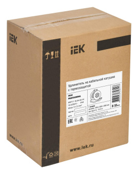 Удлинитель силовой IEK Professional (WKP16-16-04-30-44) 3x1.5кв.мм 4розет. 30м КГ 16A метал.катушка серый от магазина РЭССИ