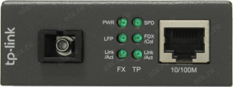 TP-Link MC111CS 10/100Mbps RJ45 to 100Mbps single-mode SC fiber Converter, Full-duplex,Tx:1550nm, Rx:1310nm, up to 20Km, switching power adapter, chassis mountable от магазина РЭССИ