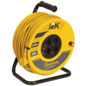 Удлинитель силовой IEK Industrial (WKP15-16-04-30) 3x1.5кв.мм 4розет. 30м ПВС 16A катушка от магазина РЭССИ