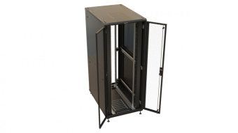 Шкаф коммутационный Hyperline (TTBR-4288-DD-RAL9004) напольный 42U 800x800мм пер.дв.перфор. задн.дв.перфор. 2 бок.пан. 1000кг черный 710мм 123.38кг 2055мм от магазина РЭССИ