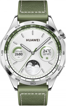 Смарт-часы Huawei Watch GT 4 Phoinix-B19W 46мм 1.43" AMOLED корп.серебристый рем.зеленый разм.брасл.:140-210мм (55020BGY) от магазина РЭССИ