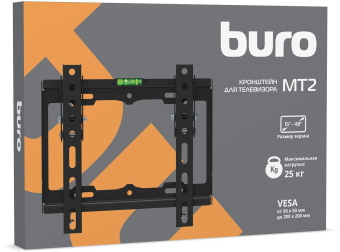 Кронштейн для телевизора Buro MT2 черный 15"-48" макс.25кг настенный наклон от магазина РЭССИ