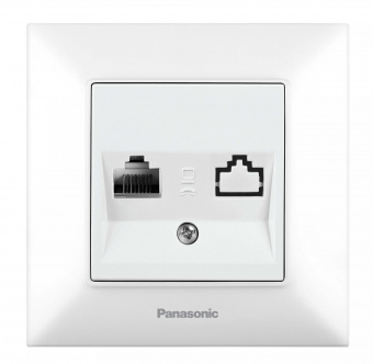 Розетка телеф. Panasonic Arkedia Slim WNTC04022WH-RU скрыт. IP20 белый (упак.:1шт) от магазина РЭССИ