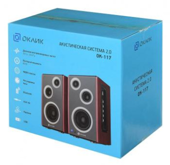 Колонки Оклик OK-117 BT 2.0 черный 80Вт BT от магазина РЭССИ