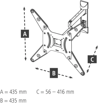 Кронштейн для телевизора Hama 00220824 черный 32"-65" макс.25кг настенный поворот и наклон от магазина РЭССИ