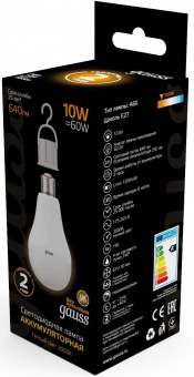 Лампа светодиодная Gauss A60 10Вт цок.:E27 груша 220B 3000K св.свеч.бел.теп. (упак.:1шт) (102402100) от магазина РЭССИ