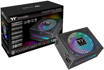 Блок питания Thermaltake ATX 1200W Toughpower GF1 ARGB 80+ gold 24+2x(4+4) pin APFC 140mm fan color LED 12xSATA Cab Manag RTL от магазина РЭССИ