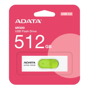 Флеш Диск A-Data 512GB UV320 AUV320-512G-RWHGN USB3.2 белый/зеленый от магазина РЭССИ