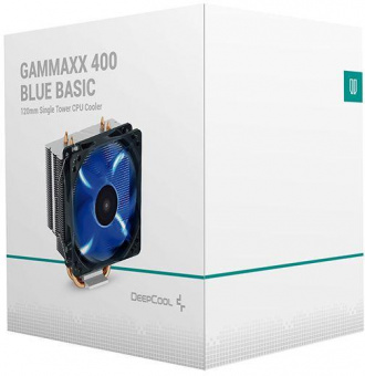 Устройство охлаждения(кулер) Deepcool Gammaxx 400 Blue Basic Soc-AM5/AM4/1151/1200/1700 черный 4-pin 18-30dB Al+Cu 130W 640gr Ret (DP-MCH4-GMX400P-BL) от магазина РЭССИ