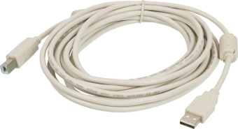 Кабель Ningbo USB A(m) USB B(m) 5м феррит.кольца серый от магазина РЭССИ