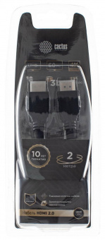 Кабель аудио-видео Cactus CS-HDMI.2-2 HDMI (m)/HDMI (m) 2м. Позолоченные контакты черный от магазина РЭССИ