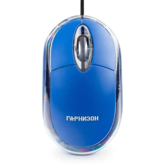 Мышь комп. Гарнизон GM-100B, USB, синий, 1000 DPI, 1,15м от магазина РЭССИ