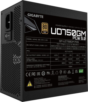 Блок питания Gigabyte ATX 750W GP-UD750GM PG5 80+ gold (20+4pin) APFC 120mm fan 8xSATA Cab Manag RTL от магазина РЭССИ