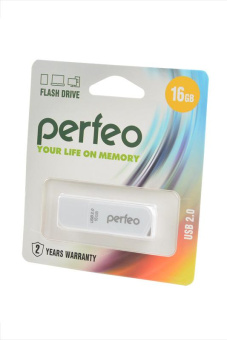 Носитель информации PERFEO PF-C10W016 USB 16GB белый BL1 от магазина РЭССИ