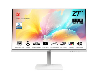 Монитор MSI 27" Modern MD2712PW белый IPS LED 1ms 16:9 HDMI M/M матовая HAS Piv 300cd 178гр/178гр 1920x1080 100Hz FreeSync FHD USB 5.85кг от магазина РЭССИ