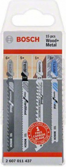 Набор пилок по дер./мет. Bosch 2607011437 15пред. (лобзики) от магазина РЭССИ