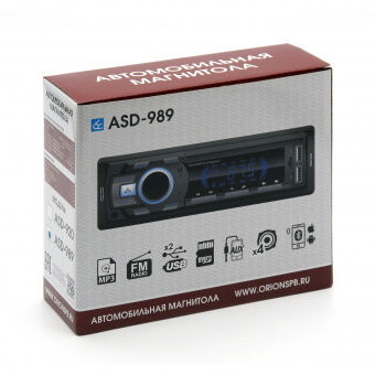 Магнитола ASD-989  FM/USB/AUX/bluetooth пульт дис. управления от магазина РЭССИ