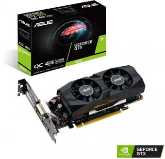 Видеокарта Asus PCI-E GTX1650-O4G-LP-BRK NVIDIA GeForce GTX 1650 4096Mb 128 GDDR5 1485/8002 DVIx1 HDMIx1 DPx1 HDCP Ret от магазина РЭССИ