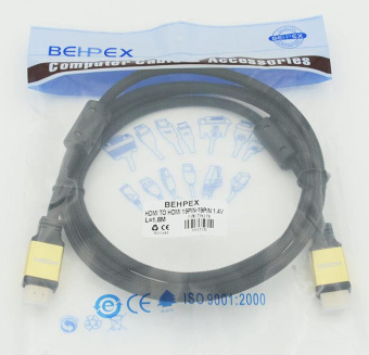 Кабель аудио-видео HDMI (m)/HDMI (m) 1.8м. феррит.кольца позолоч.конт. черный от магазина РЭССИ