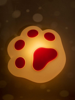 Ночник Lucia Мяшки-светяшки Кошачья лапка Кошачья лапа силикон/пластик белый/розовый от магазина РЭССИ