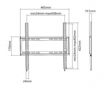 Кронштейн для телевизора Ultramounts UM812F черный 32"-55" макс.35кг настенный фиксированный от магазина РЭССИ