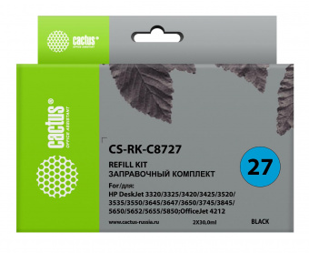 Заправочный набор Cactus CS-RK-C8727 черный 2x60мл для HP DJ 3320/3325/3420/3425/3520/3535/OJ 4212 от магазина РЭССИ