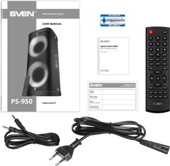 Колонка порт. Sven АС PS-950 черный 160W Mono BT/3.5Jack 8800mAh (SV-022396) от магазина РЭССИ