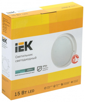 Светильник IEK ДПО4003 15Вт 4000K белый (LDPO0-4003-15-4000-K01) от магазина РЭССИ
