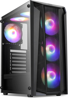 Корпус Оклик OCC-MD302 черный без БП ATX 6x120mm 2xUSB2.0 1xUSB3.0 audio bott PSU от магазина РЭССИ