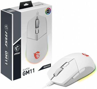 Мышь MSI Clutch GM11 белый оптическая (5000dpi) USB (5but) от магазина РЭССИ