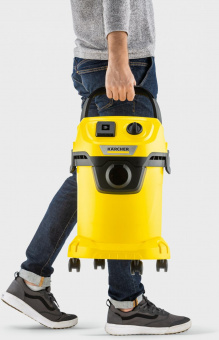 Строительный пылесос Karcher WD 3 P V-17/4/20 1000Вт (уборка: сухая/сбор воды) желтый от магазина РЭССИ