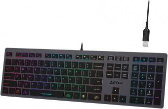 Клавиатура A4Tech Fstyler FX60H серый USB slim LED (FX60H GREY/NEON) от магазина РЭССИ