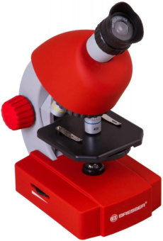 Микроскоп Bresser Junior 70122 монокуляр 40-640x на 3 объектива красный от магазина РЭССИ
