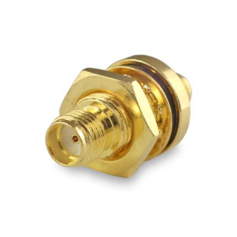 Переходник SMA(female) - SMA(female), на корпус, герметичный, с резиновым уплотнителем, с гайкой, резьба М8х0,75, с лыской от магазина РЭССИ