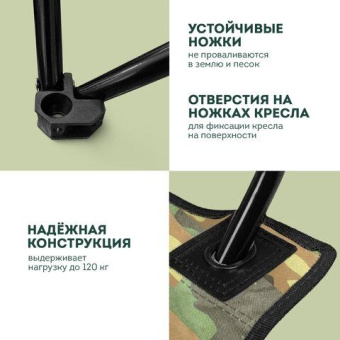 Кресло складное туристическое садовое DASWERK с подстаканником в чехле камуфляж 680046 от магазина РЭССИ
