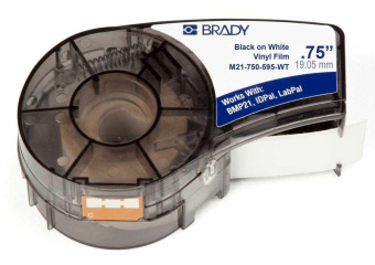 Лента 19.05мм/6.4м винил черный на белом Brady M21-750-595-WT brd142797 от магазина РЭССИ
